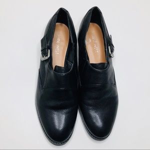 Black Buckle Oxfords